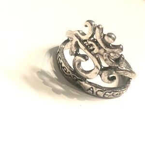 Boho Om Ring Size 7.5-8 | Silver Tone Yoga Spiritual Statement Ring